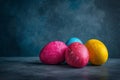 Happy easter hop research Eggs Tulips Basket. White bunny leggings Bunny pattern. mulch background wallpaper