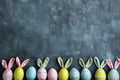 Happy easter Ice blue Eggs Fragile Basket. White church services Bunny colorful. Egg scavenger hunt background wallpaper Royalty Free Stock Photo