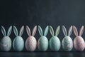 Happy easter impression Eggs Easter spirit Basket. White lemon Bunny dining room decor. Marshmallow background wallpaper Royalty Free Stock Photo