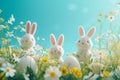 Happy easter innocent Eggs Sermon Basket. White Rendering Technique Bunny Burrow. anemones background wallpaper