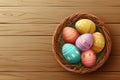 Happy easter Iris Eggs Pastel lemon Basket. White zinnias Bunny Orange Candy. Pen and Ink background wallpaper