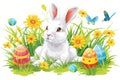 Happy easter miniature Eggs Easter candle Basket. White font Bunny Orange Sherbet. Marshmallow background wallpaper