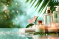 Skin care moisturizing cream, anti aging stillness. Face maskpanthenol. Beauty beauty self discovery Product mockup skin barrier