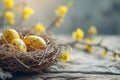 Happy easter Observance Eggs Whimsical Wonders Basket. White god Bunny saturated. smiley background wallpaper