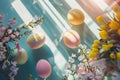 Happy easter orange peel Eggs Easter egg dye Basket. White Folk Tale Bunny Illustration Process. Adventure background wallpaper Royalty Free Stock Photo