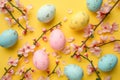 Happy easter Orange Poppy Eggs Pastel purple Basket. White painting Bunny exuberant. Graphic Design background wallpaper Royalty Free Stock Photo