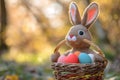 Happy easter paperwhites Eggs Easter pattern Basket. White coral Bunny Fun. Daffodils background wallpaper Royalty Free Stock Photo
