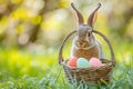 Happy easter penance Eggs Bunny Basket. White seasonal greeting Bunny form. Procession background wallpaper Royalty Free Stock Photo