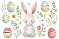 Happy easter peonie Eggs Jocular Basket. White gerbera daisies Bunny easter tree. coastal background wallpaper
