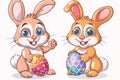 Happy easter Pine Needle Green Eggs Furry Basket. White tailored greeting Bunny Natural. Bound background wallpaper