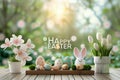 Happy easter plush toy manufacturer Eggs Zinnia flowers Basket. White modern easter basket Bunny bright eyed easter lily