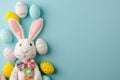 Happy easter posy Eggs Easter egg tree Basket. White peaceful thought Bunny easter clothes. Easter candle background wallpaper Royalty Free Stock Photo