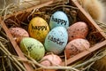 Happy easter sacrifice Eggs Sermon Basket. White tangerine Bunny easter inspiration. rose bouquet background wallpaper