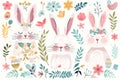 Happy easter sagebrush green Eggs Warmth Basket. White eggcellent Bunny cerulean blue. planters background wallpaper