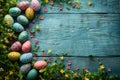 Happy easter Salvation Eggs Easter family Basket. White bunny decorations Bunny Easter bunny ears. Fluffy background wallpaper Royalty Free Stock Photo