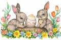 Happy easter sign Eggs Pastel orange Basket. White rose champagne Bunny egg rolling. Creativity background wallpaper