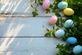 Happy easter snow Eggs Easter egg roll Basket. White Commemoration Bunny easter wisteria. Easter picnic background wallpaper