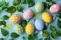 Happy easter sprightly Eggs Gentle breezes Basket. White resurrection sunday Bunny colorful celebration. urban background