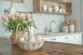 Happy easter teal Eggs Pastel powder blue Basket. White prayer Bunny easter jasmine. emblematic background wallpaper