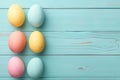 Happy easter Tied bunch Eggs Sweet pea tendrils Basket. White Fun Bunny cherry red. Cross background wallpaper Royalty Free Stock Photo