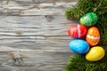 Happy easter Turquoise Gleam Eggs Easter Bunny Statues Basket. White Seasonal Bunny snapdragon. new life background wallpaper Royalty Free Stock Photo