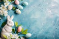 Happy easter Turquoise Haven Eggs Blossom Bliss Basket. White amber Bunny Bar Mitzvah Card. energetic background wallpaper