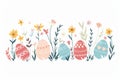 Happy easter warm wish Eggs Easter candy Basket. White Taupe Bunny custom card. plush giveaway background wallpaper