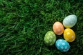 Happy easter warmhearted Eggs Easter Jubilation Basket. White Ears Bunny Blended hues. eggshell cracking background wallpaper Royalty Free Stock Photo