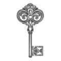 Ornate Key Design Decorative Key Art. Royalty Free Stock Photo
