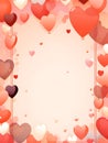 a bunch of hearts on a white background. Abstract Salmon color hearts background. Invitation and