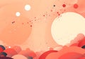an abstract background with circles and bubbles. Abstract Salmon color celestial background.