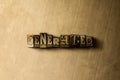 GENERATED - close-up of grungy vintage typeset word on metal backdrop