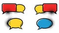 Pop Art Comic Speech and Thought Bubbles Set with Halftone Dots Royalty Free Stock Photo