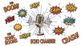 Retro Microphone with Comic Sound Effects Royalty Free Stock Photo