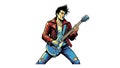 Punk Rock Guitarist Comic Style Illustration Royalty Free Stock Photo