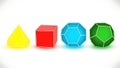 Colorful Glowing 3D Geometric Shapes Royalty Free Stock Photo