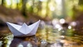 A self-made small ship Symbolic also for the future and finding a new way Royalty Free Stock Photo