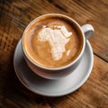 African Elegance in Every Sip: Cappuccino Art with Continent\'s Outlines