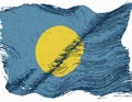 Flag of Palau Islands waving in the wind