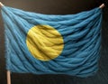 Flag of Palau Islands waving in the wind