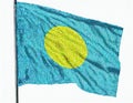 Flag of Palau Islands waving in the wind