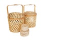 Basketry , woven basket bamboo , Original Thai hanmade. Royalty Free Stock Photo