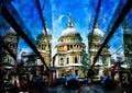 A impressionist style painting of St Pauls Cathedral London