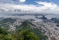 Panorama view on Rio de Janeiro, Sugar Loaf and Botafogo bay in Atlantic ocean Royalty Free Stock Photo