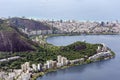 Panorama view on Rio de Janeiro, Sugar Loaf and Botafogo bay in Atlantic ocean Royalty Free Stock Photo