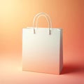 Blank plain shopping bag against neutral orange pink background