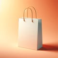 Blank plain shopping bag against neutral orange pink background