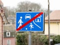 End of a Living Street Traffic Sign Royalty Free Stock Photo