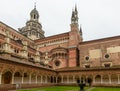 Certosa di Pavia, a medieval church and monastery in Pavia, Italy, on a rainy day. Royalty Free Stock Photo