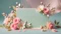 Happy Mother`s Day, Women`s Day, Valentine`s Day, birthday, invitation or Thank You card. Pastel colors. Royalty Free Stock Photo